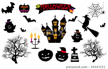 Halloween silhouette material 01 44347251