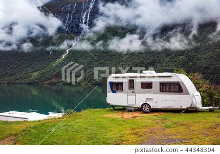Family vacation travel, holiday trip in motorhome 44348304