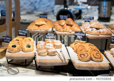A variety of fresh croissant homemade in hotel  44350808