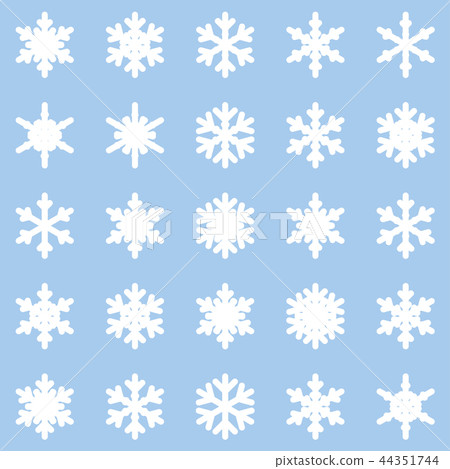 Set of different winter snowflakes blue white Set of different winter snowflakes blue white 44351744
