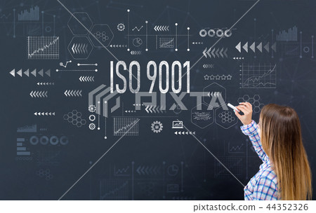 ISO 9001 with young woman 44352326