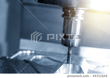 The CNC milling machine cutting the injection mold 44352844
