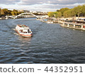 A ship sailing the Seine river, France 44352951