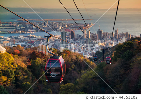 Kobe Ropeway with skyline cityscape at sunset 44353102