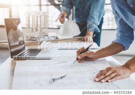 Construction concept of Engineer or architect meeting for projec 44353184