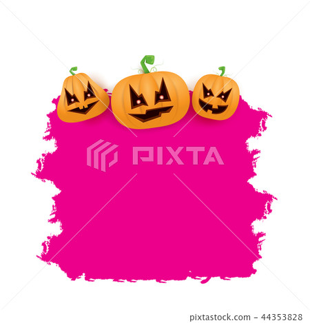 Halloween web pink grunge Banner or poster with Halloween scary pumpkins isolated on white Halloween web pink grunge Banner or poster with Halloween scary pumpkins isolated on white 44353828