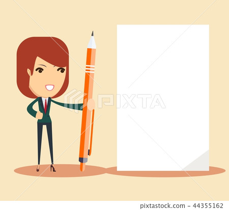 woman with pen and sheet 44355162