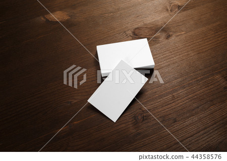 Business cards on wood 44358576