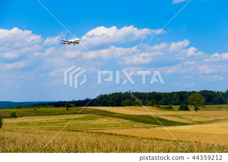 Eurowings airlines airplane preparing for landing at day time in international airport 44359212