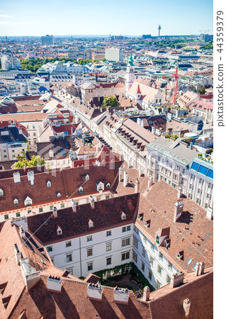 View from St. Stephen's Cathedral over Stephansplatz square in Vienna, capital of Austria on sunny View from St. Stephen's Cathedral over Stephansplatz square in Vienna, capital of Austria on sunny 44359379