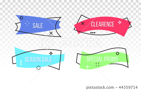 Sale Discount Vector Promo Banner Tag Ribbon Stock Illustration