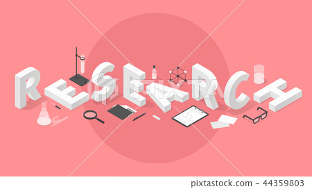 Isometric Research Concept Illustration 44359803