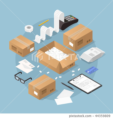 Online Purchase And Delivery Illustration Online Purchase And Delivery Illustration 44359809