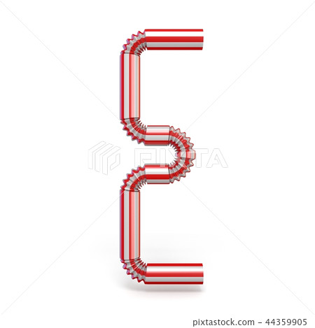 Drinking Straw Font Letter E 3d Stock Illustration