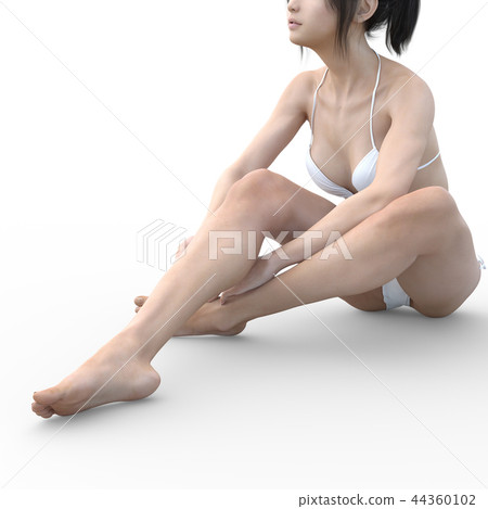 Female skin care image Leg legs perming3DCG Illustration material 44360102