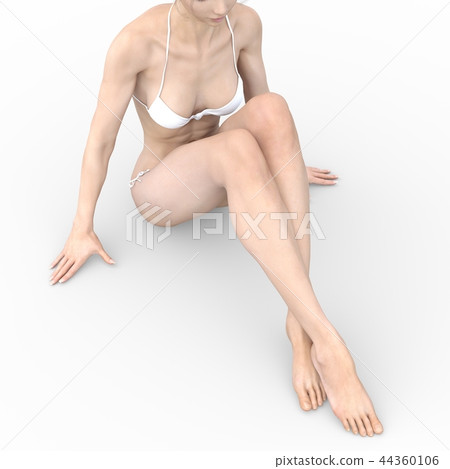 Female skin care image Leg legs perming3DCG Illustration material 44360106