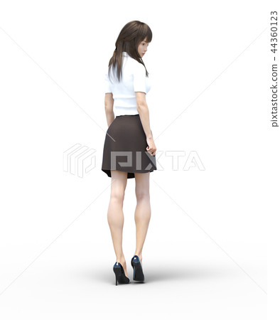 長發的年輕女子perming3DCG插圖素材 長發的年輕女子perming3DCG插圖素材 44360123