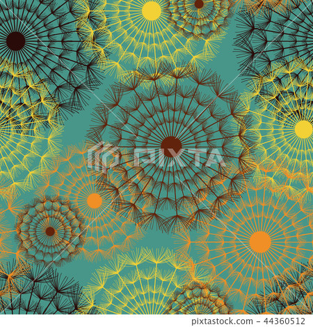 Seamless pattern vintage with dandelions 44360512