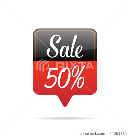 Vol.6 Sale sign set remind box black & red 50% 44361814