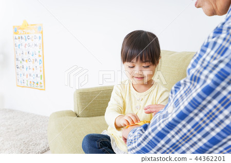 Child playing with grandma Child playing with grandma 44362201