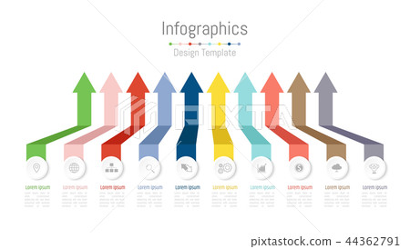 Infographic design elements with 10 options. - Stock Illustration ...