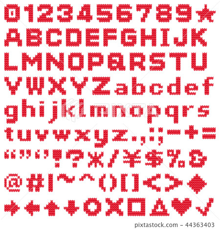 Knitting_thick yarn_alphabet_red... - Stock Illustration [44363403] - PIXTA