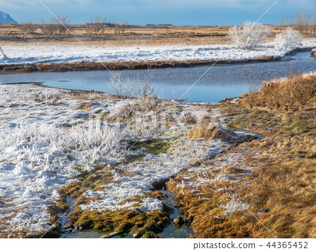 Scene in Deildartunguhver hot spring, Iceland 44365452