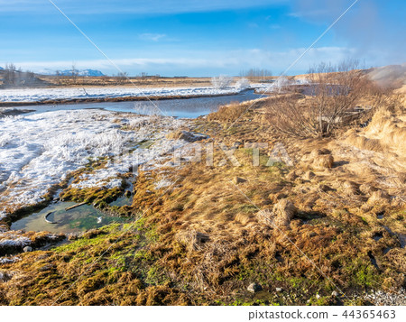 Scene in Deildartunguhver hot spring, Iceland 44365463