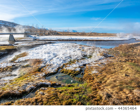 Scene in Deildartunguhver hot spring, Iceland 44365464