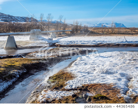 Scene in Deildartunguhver hot spring, Iceland Scene in Deildartunguhver hot spring, Iceland 44365486