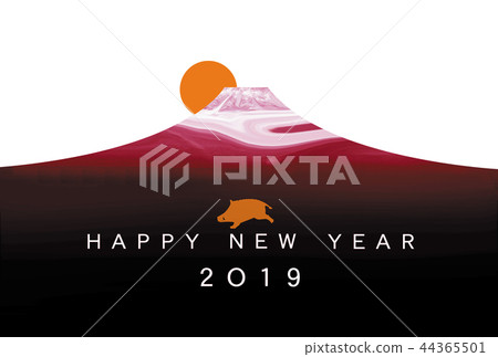 新年快樂卡第一次日出富士山 新年快樂卡第一次日出富士山 44365501