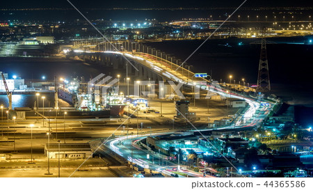 New Sheikh Khalifa Bridge in Abu Dhabi night timelapse, United Arab Emirates New Sheikh Khalifa Bridge in Abu Dhabi night timelapse, United Arab Emirates 44365586