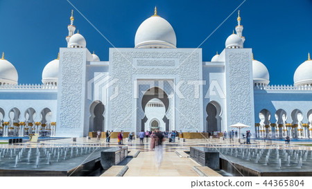 Sheikh Zayed Grand Mosque timelapse in Abu Dhabi, the capital city of United Arab Emirates Sheikh Zayed Grand Mosque timelapse in Abu Dhabi, the capital city of United Arab Emirates 44365804