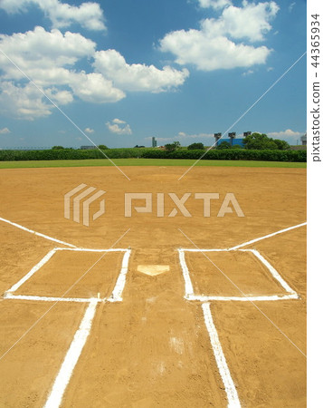 Riverbed baseball field scenery 44365934