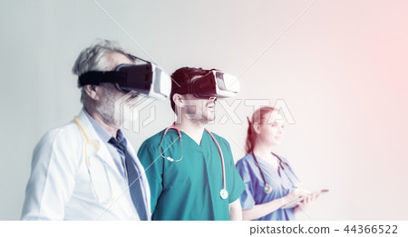 Portrait of doctor team are using virtual reality  44366522