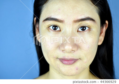 Skin preparing for cosmetic makeup, Nude face. Skin preparing for cosmetic makeup, Nude face. 44366929