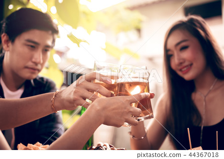 Close up young asian people having fun at drinking Close up young asian people having fun at drinking 44367018