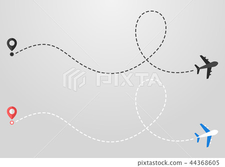 Plane and track icon on a white background 44368605