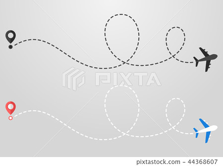 Plane and track icon on a white background 44368607