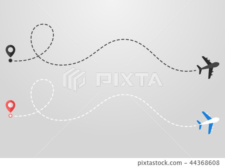 Plane and track icon on a white background 44368608