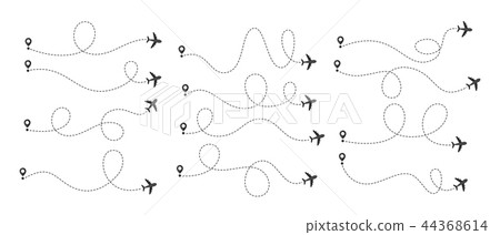 Plane and track icon on a white background 44368614