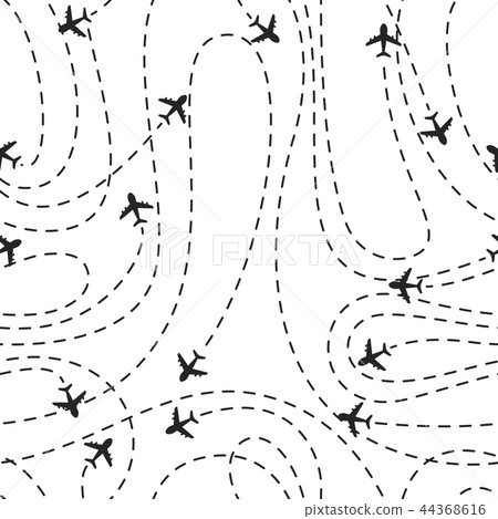 Airplane routes icon on a white background 44368616