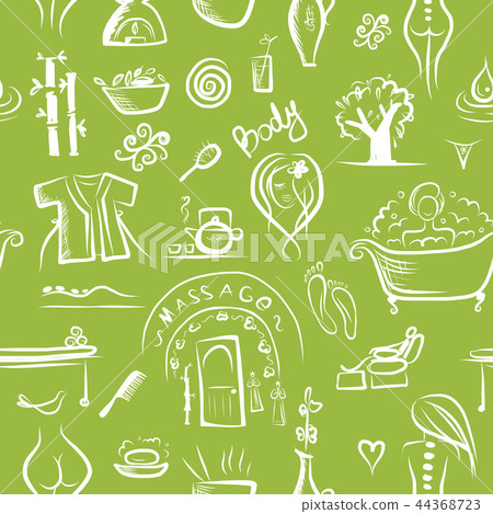 Massage and spa concept, seamless pattern for your design 44368723