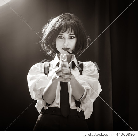 Fashion woman with tie. Fashion woman with tie. 44369880
