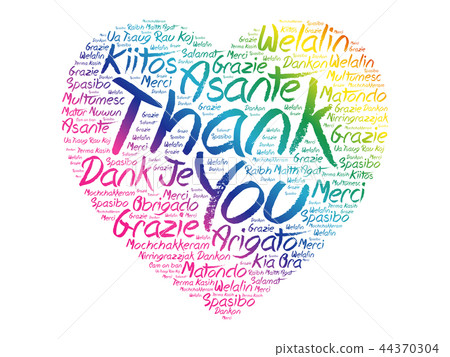 Thank You Love Heart Word Cloud - Stock Illustration [44370304] - PIXTA