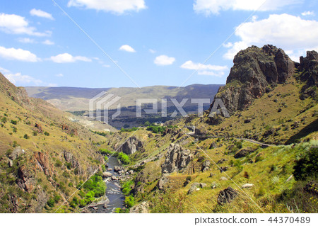 Beautiful landscape with a mountain stream Georgia 44370489