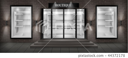 Vector boutique shop facade with signboard 44372178