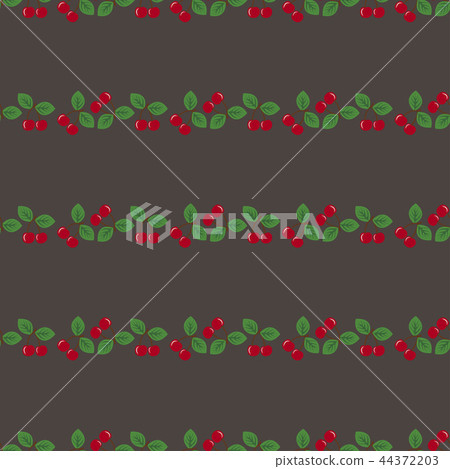 Pair of cherries seamless pattern on dark gray Pair of cherries seamless pattern on dark gray 44372203