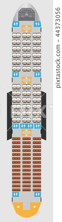 Wide body Aircraft Seat Map - Stock Illustration [44373056] - PIXTA