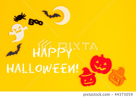 Halloween scene on orange background 44373059